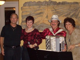 Mary and Mario with hosts Steve & Meredith Mastropietro, Sarasota, FL.